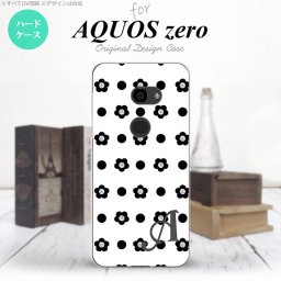 AQUOS zero アクオス ゼロ 801SH スマホケース カバー ハードケース ドット・花柄 白 イニシャル 対応 nk-801sh-342i[スマホ,スマホケース,スマホカバー,ケース,カバー,ジャケット]