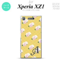 【SO01K】【スマホケース/スマホカバー】【エクスペリア XZ1】SO01K スマホケース Xperia XZ1 ケース エクスペリア XZ1 イニシャル 花柄・バラ（J） 黄 nk-so01k-265ini【メール便送料無料】