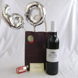 還暦シルバーバルーン60贈り物セット　キュヴェ・ブレヴァン 白ワイン750ml（フランス） メッセージカード付