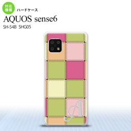 SH-54B SHG05 AQUOS sense6 スマホケース ハードケース パッチワーク ミックスF 緑 +アルファベット メンズ レディース nk-sens6-1676i
