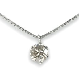 ダイヤモンドネックレス一粒 ペンダント天然ダイヤモンド0.3ct / I-1～SI2 SILVER925 太チェーン40-45cmベネチアン 3257