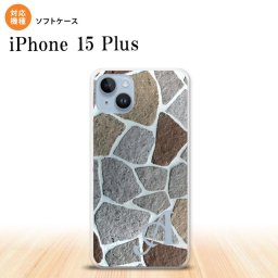 iPhone15 plus iPhone15 plus スマホケース 背面ケースソフトケース ピクチャ 石畳 茶 +アルファベット 2023年 9月発売 nk-i15pl-tp733i