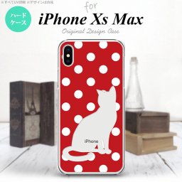 iPhoneXsMax iPhone XS Max スマホケース ハードケース 猫 水玉 赤 白 メンズ レディース nk-ixm-974