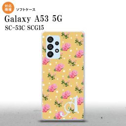 SC-53C SCG015 Galaxy A53 5G スマホケース 背面ケースソフトケース 花柄 バラ ドット オレンジ +アルファベット メンズ レディース nk-a53-tp243i