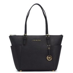 マイケル コース MICHAEL KORS マイケルコース トートバッグ 30F2GTTT8L 001 SAFFIANO LEATHER EW TZ TOTE JET SET BLACK MK ショルダーバッグ  肩掛け ブラック 黒 レディース プレゼント ギフト 新品