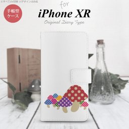 iPhoneXR iPhone XR 手帳型スマホケース カバー きのこ クリア  nk-004s-ipxr-dr741