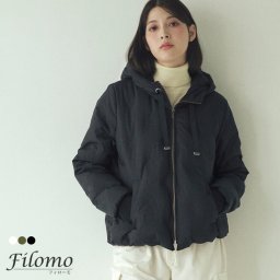 ダウンジャケット レディース ダウン80% ショート丈 シームレス ダウン Filomo フィローモ 暖かい 防寒 アウトドア キャンプ 秋 冬 暖かい ブラック カーキ ベージュ 黒 プレゼント ギフト (08000307r) 定年退職 バレンタイン 成人祝い