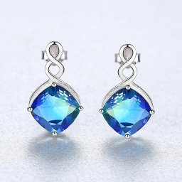 ピアス 両耳用 FORMICA Nanocrystal シルバー925 ブルー シルバー 人気 スタッド オールドマイン 大粒 4本爪 上品 エレガント 大人 おしゃれ きれいめ ce0429