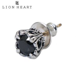 【クリーナープレゼント】ライオンハート ピアス LION HEART ロイヤルクラウン スタッズピアス シルバー925 ブラックジルコニア  シルバー925 1EA158A0BK 国内正規品 ホワイトデー バレンタインデー クリスマス 結婚記念日 還暦祝い 入学 卒業 入社祝い 退職 プレゼント ギフト 贈り物 恋人 夫婦 母の日 父の日