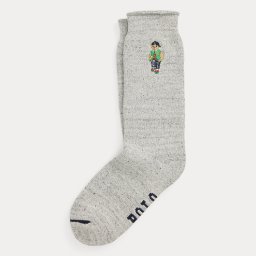 ポロラルフローレン：SWEATSHIRT SOCK WITH AMERICAN HERITAGE BEAR ソックス (グレー)[ソックス/ 男性下着/ メンズインナー/人気ブランド/おすすめギフト/誕生日プレゼント/メンズファッション]