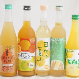 柑橘系のお酒特集 5本セット(紀州の梅酒と柑橘ミックス12度(和歌山県) 高千穂日向夏14度(宮崎県) 日向の夏子12度(宮崎県) さわやかへべすリキュール14度(宮崎県) オレンジベアー7度(三重県)) 720ml×2本 500ml×3本