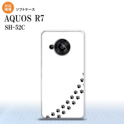 SH-52C AQUOS R7 スマホケース 背面ケースソフトケース 猫 足跡 白 黒 2022年 7月発売 nk-r7-tp424