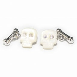 Babette Wasserman バベットワッサーマン MOP＆スカル カフスボタン・カフリンクス メンズ  bw-c357mop 結婚式 旦那 プレゼント ギフト 彼氏 父の日 誕生日プレゼント