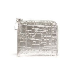 コムデギャルソン COMME des GARCONS 財布 SA3100EG EMBOSSED LOGOTYPE WALLET L字ファスナー式 コインケース 小銭入れ SILVER シルバー レディース メンズ プレゼント ギフト 新品