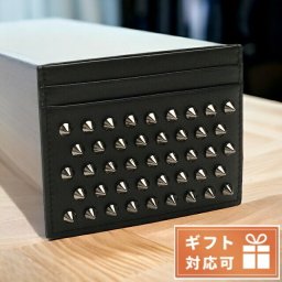 クリスチャン ルブタン カードケース レディース CALF PARIS-SPIKES カーフ イタリア 3165043 BLACK-GUNMETAL ブラック 財布