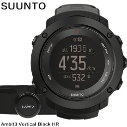 【訳あり・スリーブなし】SUUNTO スント 腕時計 時計 GPS スポーツウォッチ 防水 充電式 GPS機能 心拍ベルト付き サファイア ブラック アンビット3バーティカル HR SS021964000