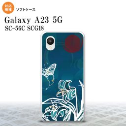 GalaxyA23 Galaxy A23 スマホケース 背面ケースソフトケース 蝶と花 青緑 2022年 10月発売 nk-a23-tp1544