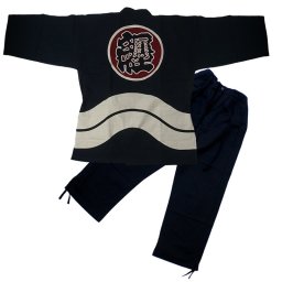 【残り一点限り】和柄抜染作務衣 「纏（まとい）」