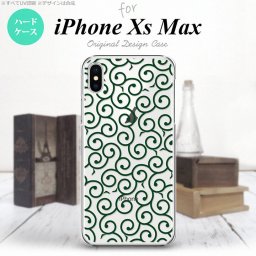 iPhoneXsMax iPhone XS Max スマホケース ハードケース 唐草 クリア 緑 メンズ レディース nk-ixm-1129