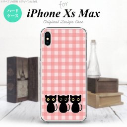 iPhoneXsMax iPhone XS Max スマホケース ハードケース 猫 イラスト ピンク メンズ レディース nk-ixm-1137