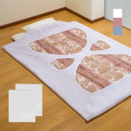らくらくクローバー型掛布団カバー 同色 2枚組  着脱簡単 出し入れ かんたん 掛け布団カバー シングル