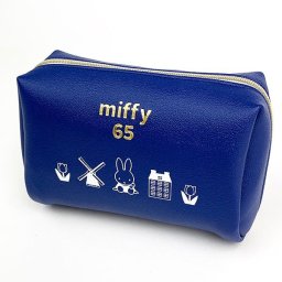 ミッフィー miffy スクエアポーチ ダッチモチーフ 65th ミッフィー ポーチ 小物入れ 化粧ポーチ 青 グッズ (MCOR)