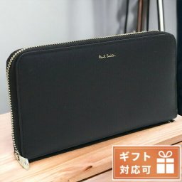 ポール・スミス 長財布ラウンドファスナー メンズ ブランド レザー イタリア W1A4609X BLACK ブラック 財布