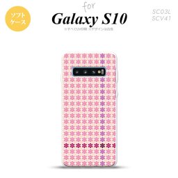 SC-03L SCV41 Galaxy S10 スマホケース ソフトケース 花十時 キュート ピンク メンズ レディース nk-s10-tp1351