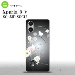 Xperia 5V Xperia 5V スマホケース 背面ケース ハードケース 花柄 ミックス A 黒 2023年 10月発売 nk-xp55-271