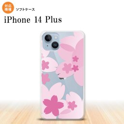 iPhone14 plsu iPhone14 plsu スマホケース 背面ケースソフトケース 花柄 サクラ A ピンク 2022年 10月発売 nk-i14pl-tp053