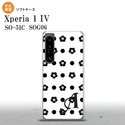 SO-51C SOG06 XPERIA 1 IV Xperia 1 IV スマホケース 背面ケースソフトケース 花柄 ドット 白 +アルファベット メンズ レディース nk-xp14-tp342i