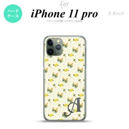 iPhone11Pro iPhone11 Pro スマホケース ハードケース 花柄 バラ ドット 小 黄 +アルファベット メンズ レディース nk-i11p-251i