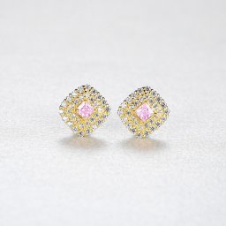 ピアス 両耳用 FORMICA Nanocrystal ピンク シルバー925 イエローゴールド スタッド 可愛い かわいい きれいめ ピンクストーン ce20082212
