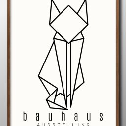 バウハウス BAUHAUS モダン 猫 ネコ A3 サイズ ポスター アート おしゃれ 絵画 インテリア 北欧 イラスト マット紙 艶消し アートパネル 額 フレーム デザイン 壁掛け ギフト 新築祝い ディスプレイ 引越し祝い　新生活　空間デザイン