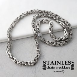 ステンレス チェーンネックレス silver 銀色 シルバー ユニーク 男性 金属アレルギー対応 父の日 メンズ