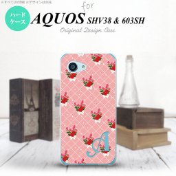 【603sh】【スマホケース/スマホカバー】【アクオス Xx3 ミニ】603sh スマホケース AQUOS Xx3 mini ケース アクオス Xx3 ミニ イニシャル 花柄・バラ（K） ピンク nk-603sh-266ini【メール便送料無料】