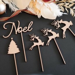 木製 ケーキトッパー〈Noel〉ツリー クリスマス 飾り 飾り付け 木製バナー ガーランド メリークリスマス フォト ウッド ベビー グッズ アイテム ケーキ 1歳 2歳 ハーフ 半年 6か月 6カ月 筆記体 パーティー ホーム おしゃれ 祝い 記念 ブース ナンバー