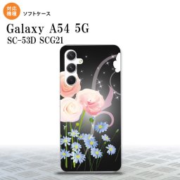Galaxy A54 5G Galaxy A54 5G スマホケース 背面ケースソフトケース 花柄 ミックス C 黒 2023年 5月発売 nk-a54-tp283