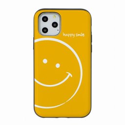 iPhone11ProMax iPhoneXS iPhoneXR対応 スマホケース TPU 耐衝撃 プロテクタ ハードケース スライドケース ICカード iPhoneXS Max iPhoneXR iPhone8plus Galaxy S9 SC-02K対応 イエロー スマイル ニコニコ ハッピー ニコちゃん 可愛い