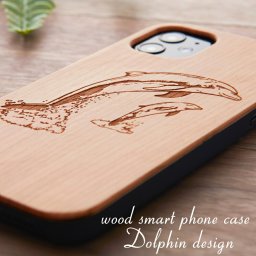 iphone8Plus ケース 木製 iphone7Plus ウッド 天然木 木目 8plus 7plus アイフォン8plus アイフォン7plus カバー アニマル いるか イルカ おしゃれ スマホケース 8プラス 7プラス 木製ケース ウッドケース シンプル キャンプ アウトドア 耐衝撃 ソフトケース 送料無料