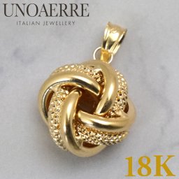 UNOAERRE ウノアエレ ペンダントトップ ラブノット 恋結び LOVE KNOT 18金 K18YG イエローゴールド イタリア製 UNO18846【ジュエリーボックスプレゼント】 ホワイトデー バレンタインデークリスマス 結婚記念日 還暦祝い 入学 卒業 入社祝い 退職 プレゼント ギフト 贈り物 恋人 夫婦 母の日 父の日