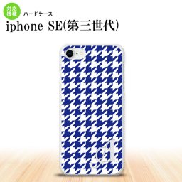 iPhoneSE 3 iPhoneSE 3 スマホケース ハードケース 千鳥 格子 大 青 白 +アルファベット メンズ レディース nk-ise3-920i