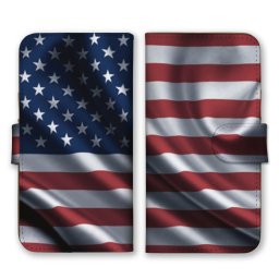 ＼全機種対応／ スマホケース 手帳型 スマホカバー 手帳タイプ スマートフォン ケース カバー アメリカ 国旗 星条旗 総柄 イラスト おしゃれ 人気 かっこいい カードホルダー付き カード収納 合皮 合成レザー