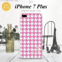 【iPhone7plus】【スマホケース/スマホカバー】【アイフォン7plus】iPhone7plus スマホケース カバー アイフォン7plus ソフトケース イニシャル 千鳥柄(大) ピンク白 nk-i7plus-tp917ini【メール便送料無料】