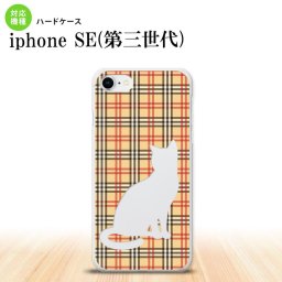 iPhoneSE 3 iPhoneSE 3 スマホケース ハードケース 猫 チェック B 赤 茶 メンズ レディース nk-ise3-954