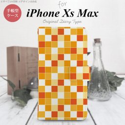 iPhone XS Max 手帳型 スマホ ケース カバー アイフォン スクエア オレンジ【アイフォーン XS マックス,iPhone,XS,Max,メール便 送料無料】