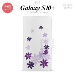 SC-04L SCV42 Galaxy S10+ 手帳型スマホケース カバー ティアレ 紫 nk-004s-s10p-dr1078
