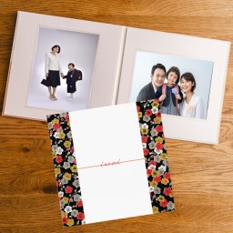 写真台紙 プリント込 【iwai梅・黒】 6ツ切 2面 オーダー作成 記念写真 六つ切り 2面見開き 仕上げ 誕生日 記念日 出産祝い お宮参り 成人式 七五三 結婚 カップル 夫婦 両親 家族 ファミリー ベビー お祝い 内祝い プレゼント ギフト 記念品 オリジナル おしゃれ 10代 20代 30代 40代　ZD15