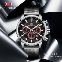 MINI FOCUS メンズ 男性用 腕時計 時計 ストップウォッチ クロノグラフ スポーツ ビジネス 欧米 海外人気 ミリタリーマルチ クォーツ カレンダー MF0142G