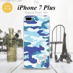 【iPhone7plus】【スマホケース/スマホカバー】【アイフォン7plus】iPhone7plus スマホケース カバー アイフォン7plus ソフトケース イニシャル 迷彩A 青B nk-i7plus-tp1153ini【メール便送料無料】